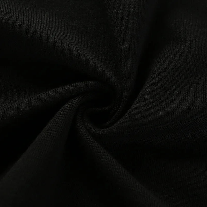 2025 Summer Women Black Short T-Shirts Sexy Crop Tops Short Sleeve Bandage Tee Tops Female Shirts
