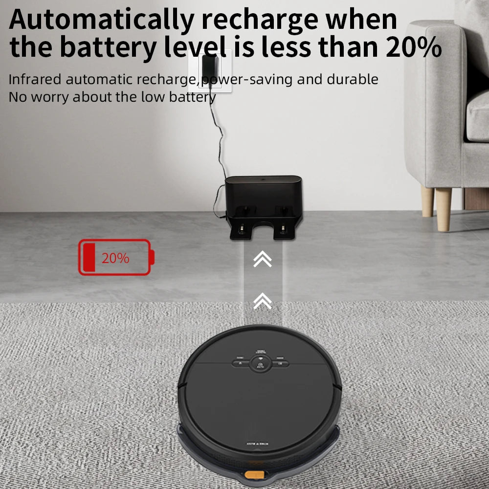 Robot Vacuum Cleaner With 2000Pa Cyclone Suction APP/Voice/Remote Control Automatic Self-Charging Robotic Vacuum Cleaner