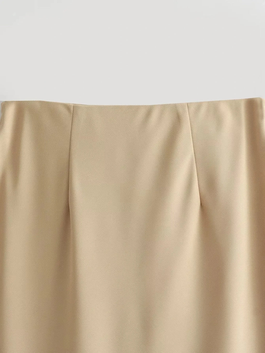 HH Women Vest Skirt Sets Female Khaki Long Blazer Vest V Neck Sleeveless Slim Top+Elegant High Waist A Line Skirt Suit TRAF