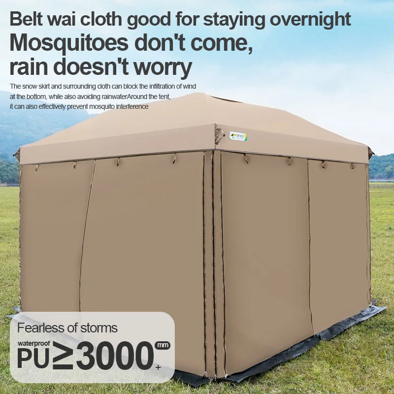 Outdoor 10x10 feet Pop up Canopy Gazebo Tent Straight Leg with 4 Double Layer Sidewall Perfect Instan Event Shelter Air Vent Top