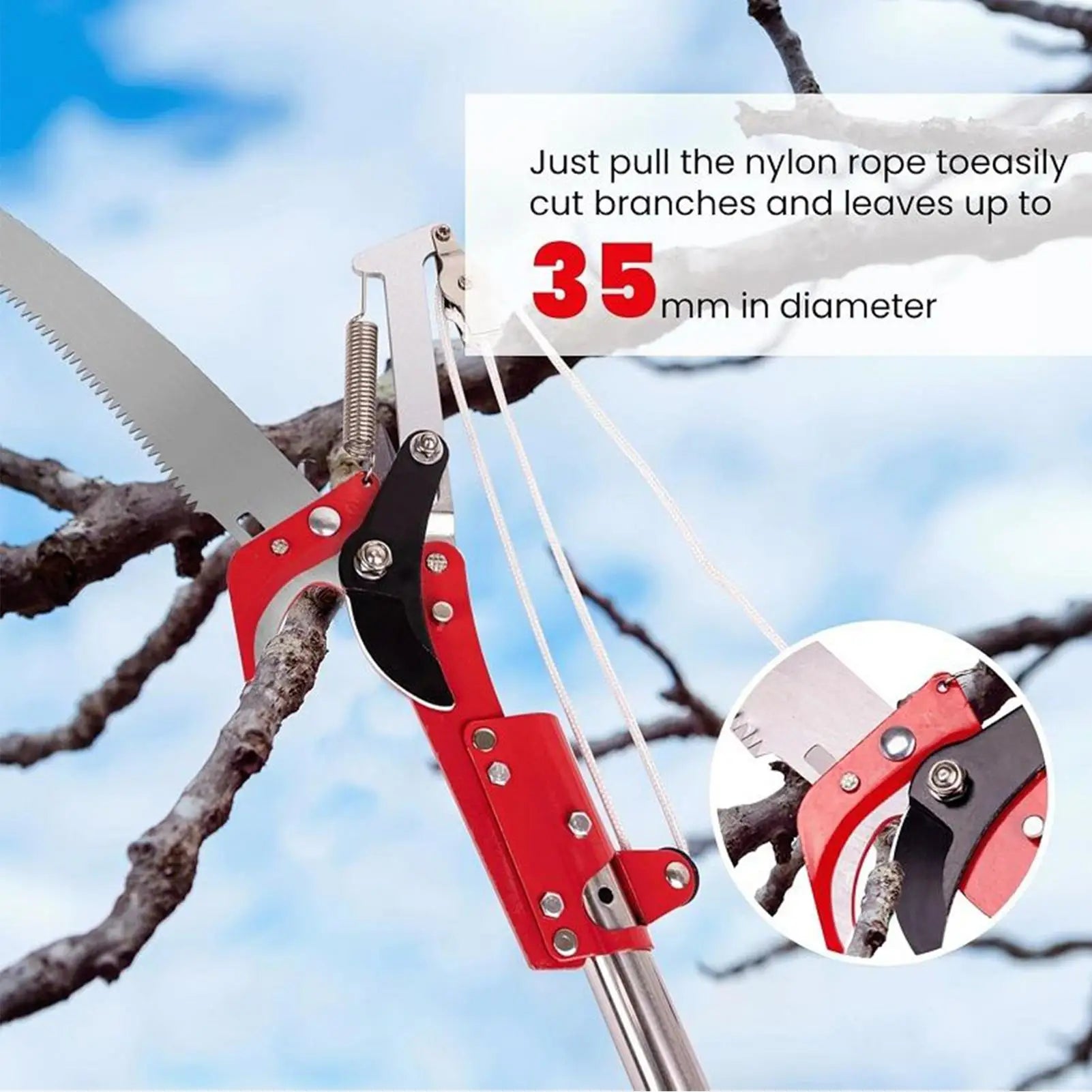 Tree Pruner  Branches Cutter Pole Saw Telescoping Trimmer Scissors Pruning Scissors Garden Shears Saw Fruit Pick Cutting Tool