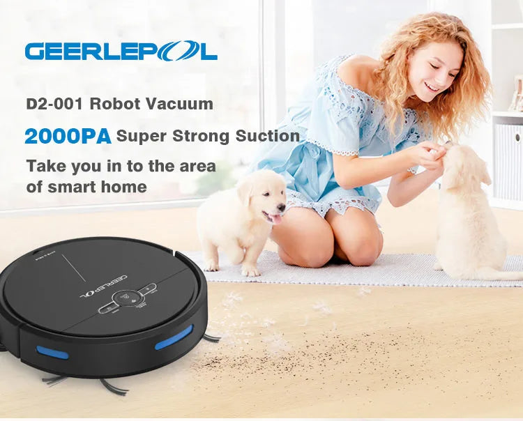 Robot Vacuum Cleaner With 2000Pa Cyclone Suction APP/Voice/Remote Control Automatic Self-Charging Robotic Vacuum Cleaner