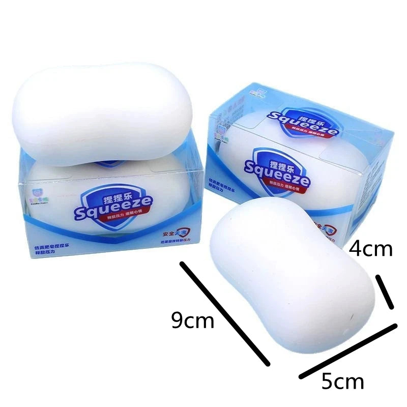 Squishy Soap Stress Relief Sensory Fidget Toys Squishy Soft Simulated Soap Squeeze Toy Anti-Stress Slow Rebound Squeeze Pinch