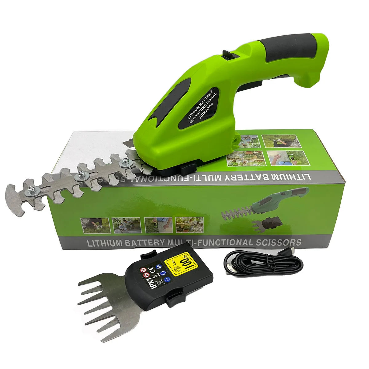 Electric Bush Trimmer Cordless Grass Shear Hedge Trimmer Lightweight Handheld Grass Cutter Rechargeable Shrub Trimmers for Yard