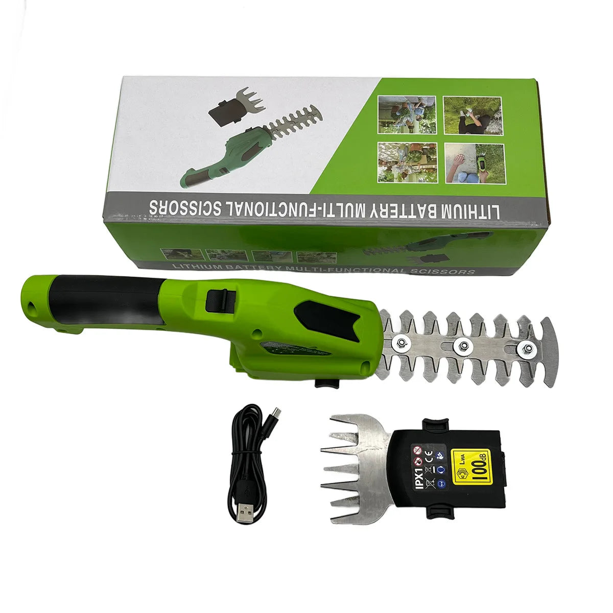 Electric Bush Trimmer Cordless Grass Shear Hedge Trimmer Lightweight Handheld Grass Cutter Rechargeable Shrub Trimmers for Yard