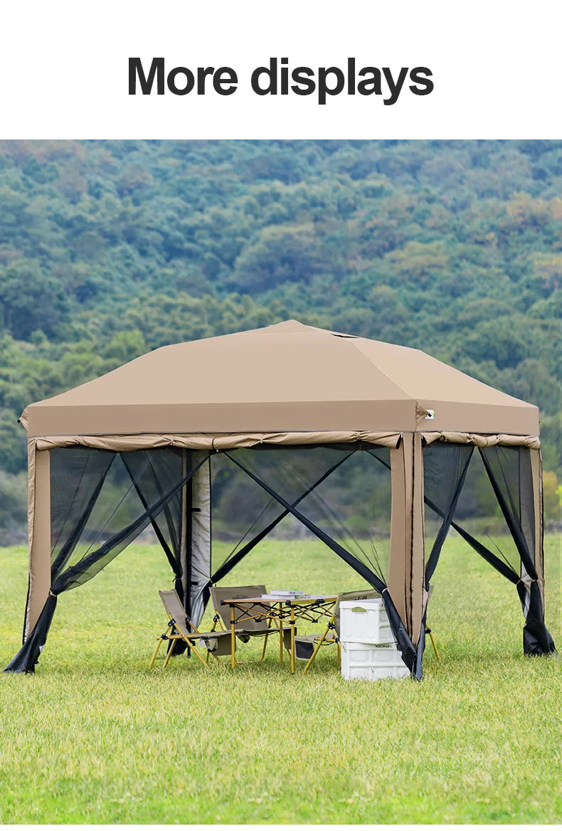 Outdoor 10x10 feet Pop up Canopy Gazebo Tent Straight Leg with 4 Double Layer Sidewall Perfect Instan Event Shelter Air Vent Top