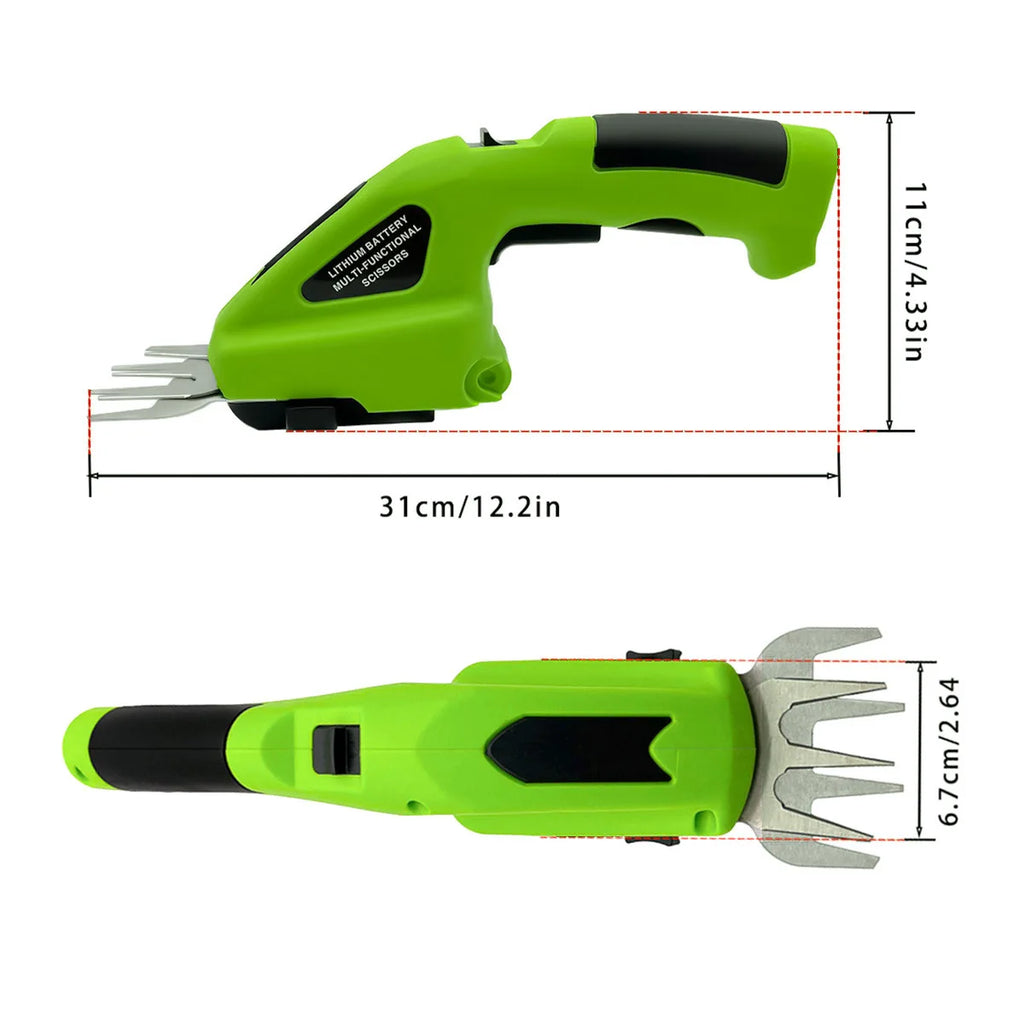 Electric Bush Trimmer Cordless Grass Shear Hedge Trimmer Lightweight Handheld Grass Cutter Rechargeable Shrub Trimmers for Yard
