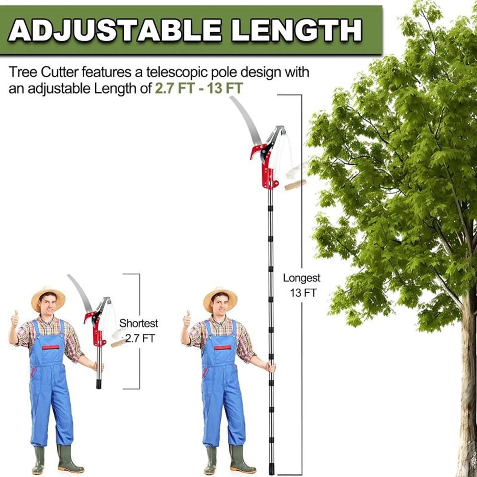 Tree Pruner  Branches Cutter Pole Saw Telescoping Trimmer Scissors Pruning Scissors Garden Shears Saw Fruit Pick Cutting Tool
