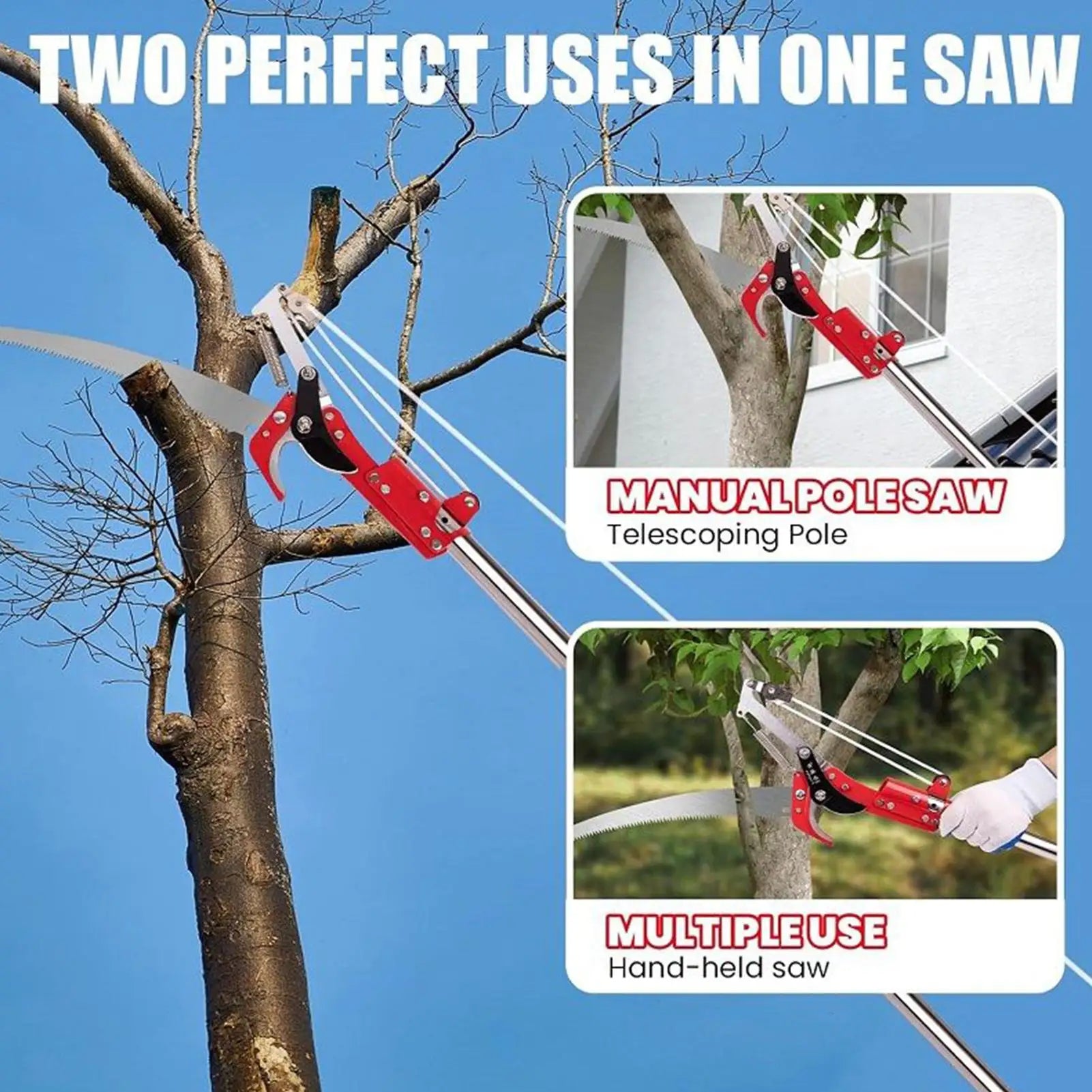 Tree Pruner  Branches Cutter Pole Saw Telescoping Trimmer Scissors Pruning Scissors Garden Shears Saw Fruit Pick Cutting Tool