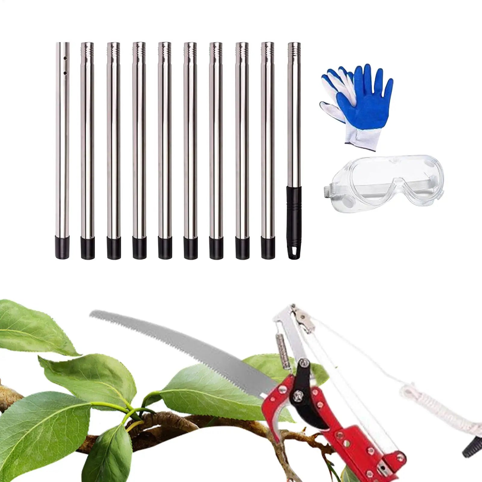 Tree Pruner  Branches Cutter Pole Saw Telescoping Trimmer Scissors Pruning Scissors Garden Shears Saw Fruit Pick Cutting Tool