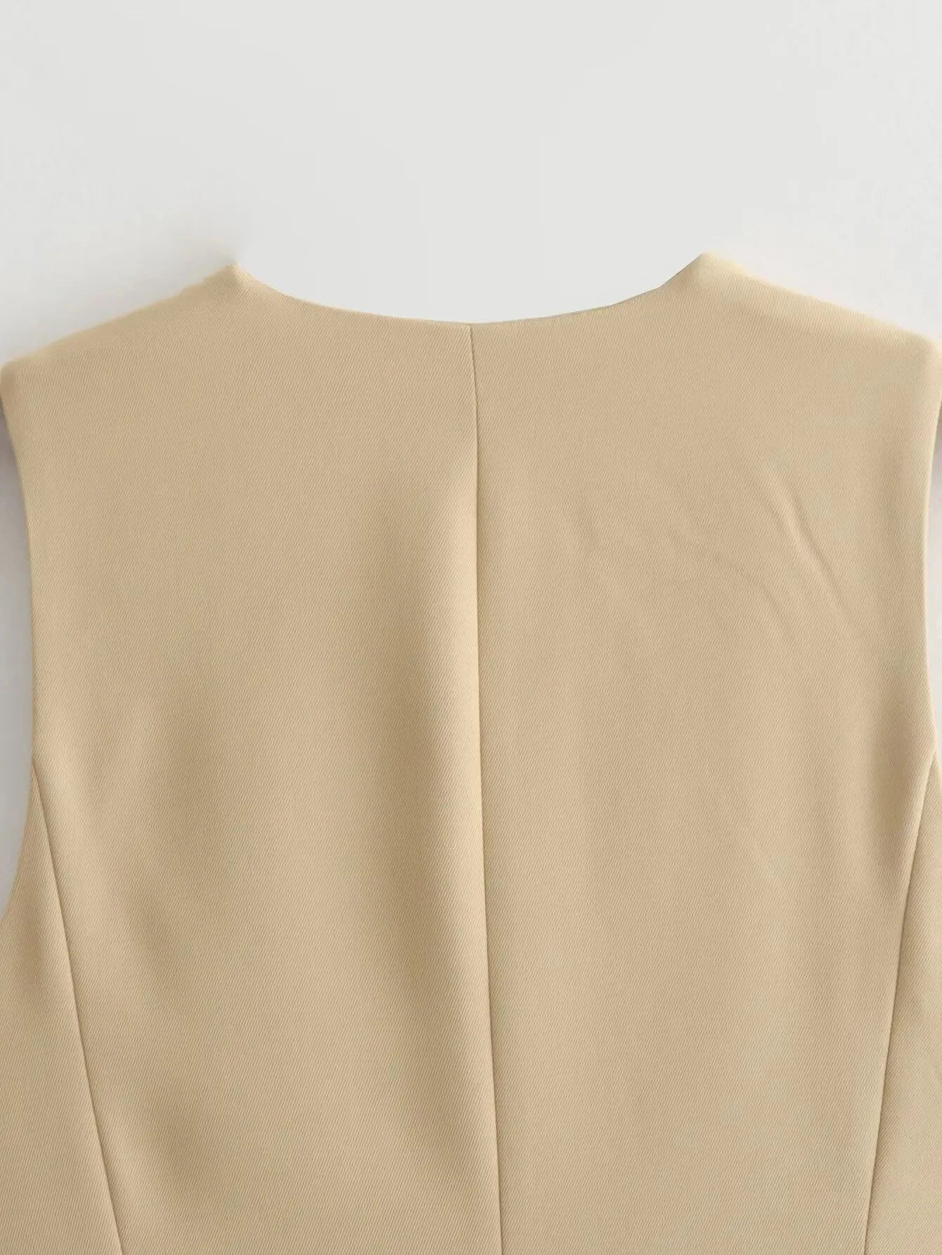 HH Women Vest Skirt Sets Female Khaki Long Blazer Vest V Neck Sleeveless Slim Top+Elegant High Waist A Line Skirt Suit TRAF