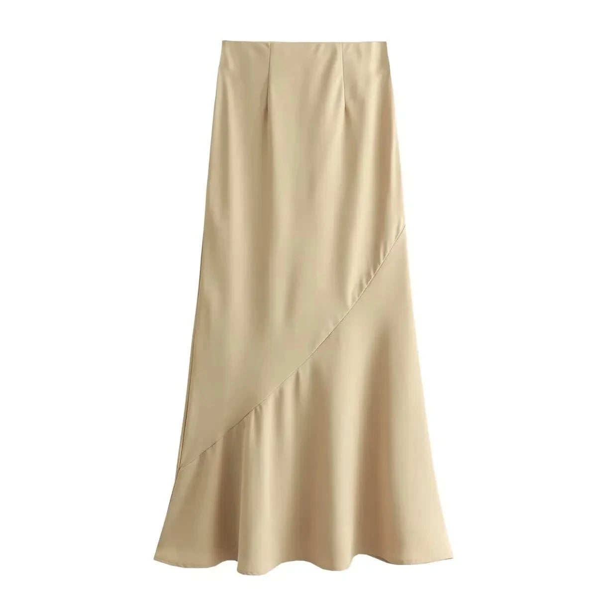 HH Women Vest Skirt Sets Female Khaki Long Blazer Vest V Neck Sleeveless Slim Top+Elegant High Waist A Line Skirt Suit TRAF