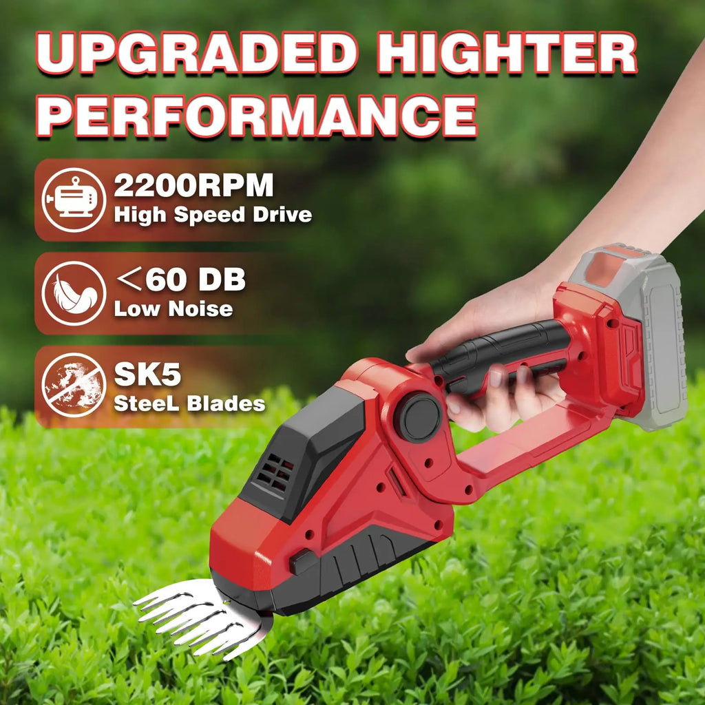 Cordless Hedge Trimmer For Milwaukee M18 Battery 2200RPM Mini Grass Shears 2 in 1 Handheld Electric Hedge Trimmer/Grass Cutter