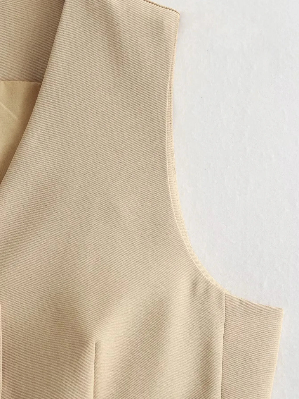 HH Women Vest Skirt Sets Female Khaki Long Blazer Vest V Neck Sleeveless Slim Top+Elegant High Waist A Line Skirt Suit TRAF