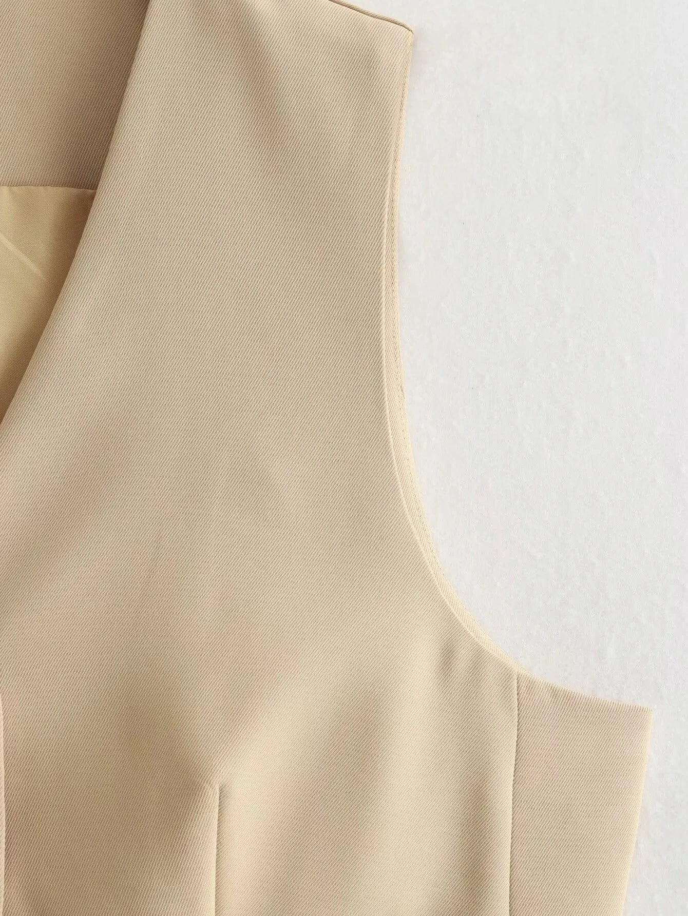 HH Women Vest Skirt Sets Female Khaki Long Blazer Vest V Neck Sleeveless Slim Top+Elegant High Waist A Line Skirt Suit TRAF