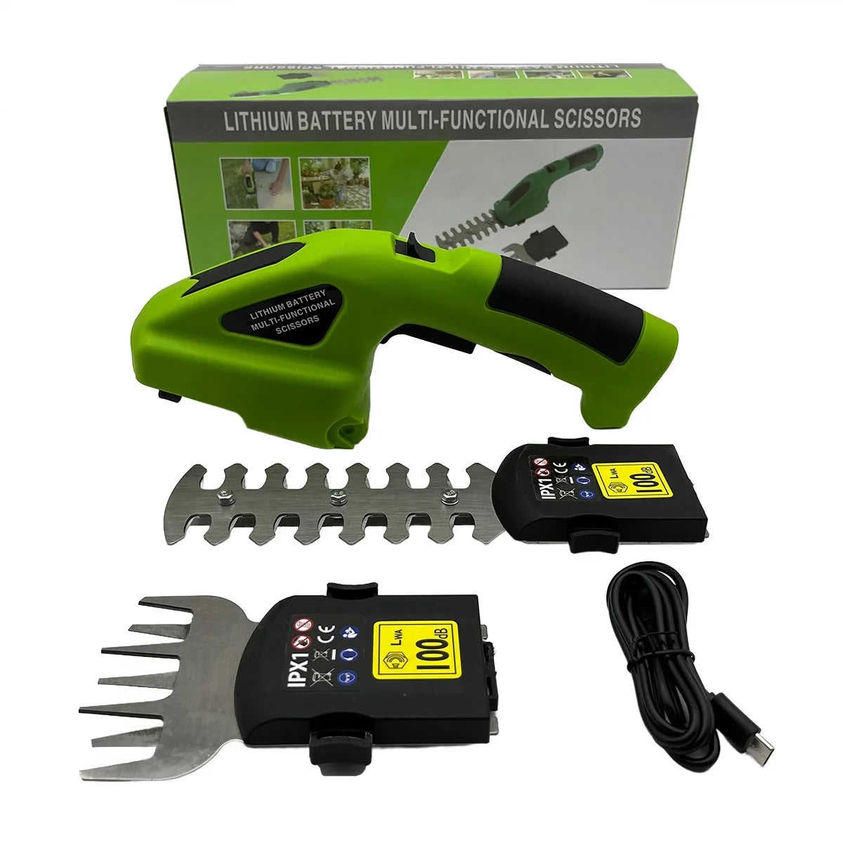 Electric Bush Trimmer Cordless Grass Shear Hedge Trimmer Lightweight Handheld Grass Cutter Rechargeable Shrub Trimmers for Yard