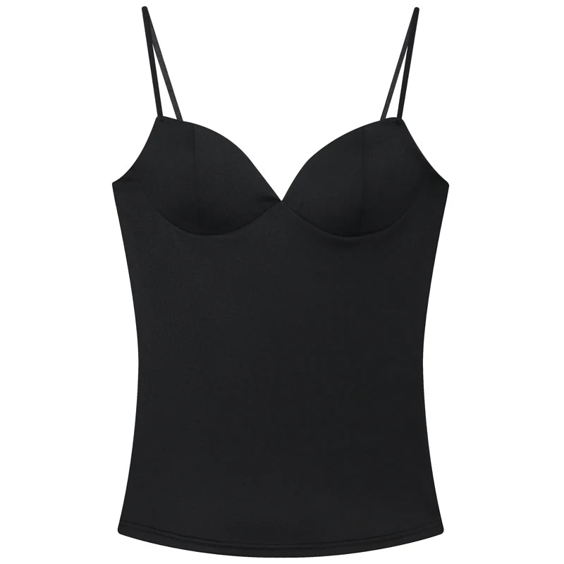HXAO Burgundy Slip Top Women Summer Sexy Corset Tanks & Camis Fashion Sleeveless Backless Bra Top Chic Elegant Bustier Camisole