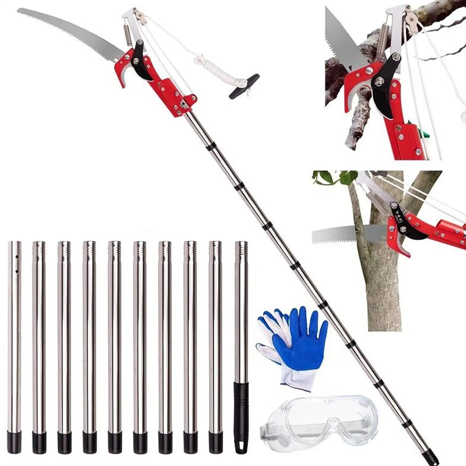 Tree Pruner  Branches Cutter Pole Saw Telescoping Trimmer Scissors Pruning Scissors Garden Shears Saw Fruit Pick Cutting Tool